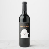 ハロウィーンかわいい幽霊ワインラベル ワインラベル (正面)