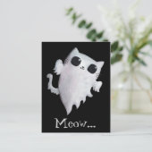 ハロウィーンかわいい幽霊猫 ポストカード (スタンド正面)