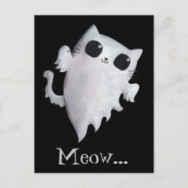 ハロウィーンかわいい幽霊猫 ポストカード