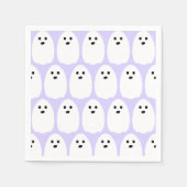 ハロウィーンかわいい幽霊紫薄紫パーティー スタンダードカクテルナプキン (正面)