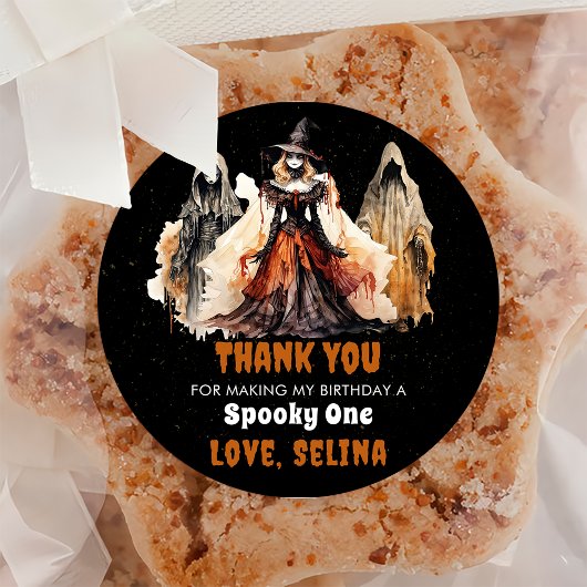 ハロウィーンかわいい幽霊誕生日パーティー ラウンドシール