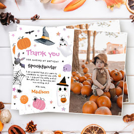 ハロウィーンかわいい幽霊誕生日写真 サンキューカード