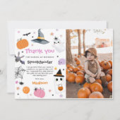 ハロウィーンかわいい幽霊誕生日写真 サンキューカード (正面)