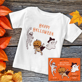 ハロウィーンかわいい幽霊、ミイラ、カボチャの怪物 ベビーTシャツ