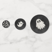 ハロウィーンかわいい怖い幽霊パーティー コンフェッティ (裏面)