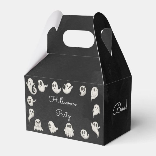 ハロウィーンかわいい怖い幽霊パーティー フェイバーボックス (正面サイド)