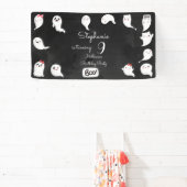 ハロウィーンかわいい怖い幽霊女の子の誕生日パーティー 横断幕 (インサイチュ)