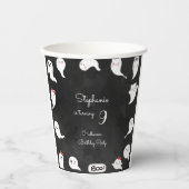 ハロウィーンかわいい怖い幽霊女の子の誕生日パーティー 紙コップ (正面)