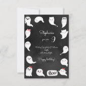 ハロウィーンかわいい怖い幽霊女の子ハッピーバースデー カード (正面)