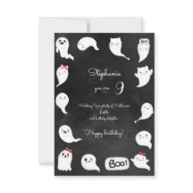 ハロウィーンかわいい怖い幽霊女の子ハッピーバースデー