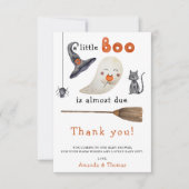 ハロウィーンかわいい感謝してい幽霊あなた赤ちゃんシャワー サンキューカード (正面)