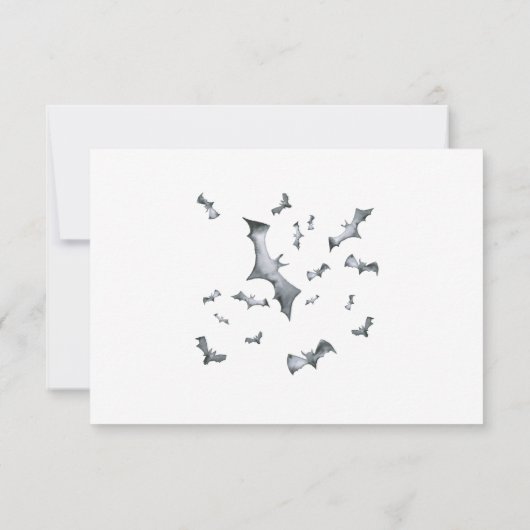 ハロウィーンかわいい漫画のウィッチマウス 招待状 (裏面)