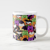 ハロウィーンかわいい猫パターン ジャンボコーヒーマグカップ (右)