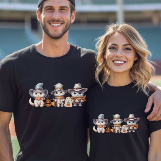ハロウィーンかわいい猫幽霊かぼちゃ不気味秋 Tシャツ