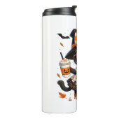 ハロウィーンかわいい猫 – カボチャと魔猫 タンブラー (回転左)