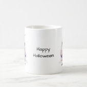 ハロウィーンかわいい紫の幽霊ウィッチパーソナライズ コーヒーマグカップ (中央)