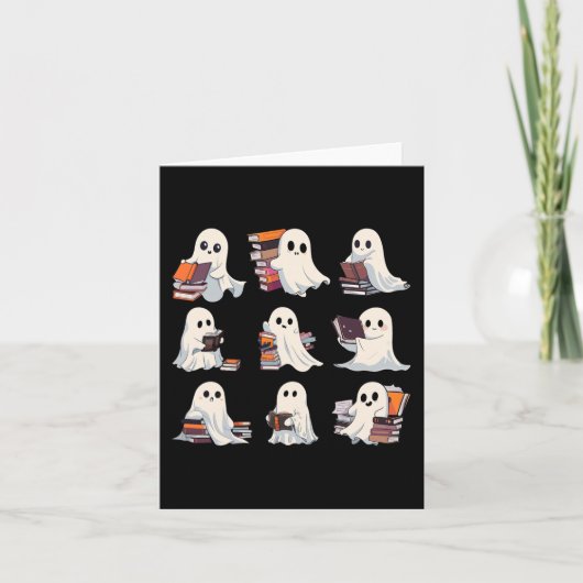 ハロウィーンかわいい読幽霊もっと本不気味Boo Te カード (正面)