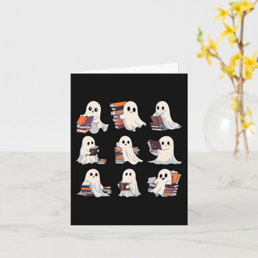 ハロウィーンかわいい読幽霊もっと本不気味Boo Te カード (黄色い花)
