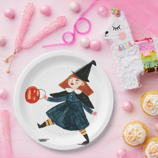 ハロウィーンかわいい赤ちゃんシャワー魔女 ペーパープレート (パーティー)