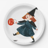 ハロウィーンかわいい赤ちゃんシャワー魔女 ペーパープレート (正面)