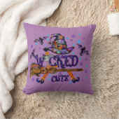 ハロウィーンかわいい邪悪な魔女 クッション (ブランケット)