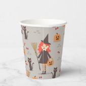 ハロウィーンかわいい魔女かぼちゃ黒猫 紙コップ (右)