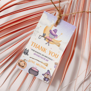 ハロウィーンかわいい魔女バースデーパーティー ギフトタグ