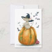 ハロウィーンかわいい魔女マウス カード (正面)