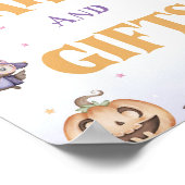 ハロウィーンかわいい魔女誕生日カードとギフト ポスター (角)