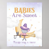 ハロウィーンかわいい魔女誕生日ベビーは甘い ポスター (正面)