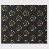 ハロウィーンかわいい黒板をテーマにしたコーディネート ラッピングペーパー (フラット)