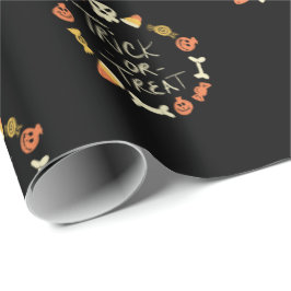 ハロウィーンかわいい黒板をテーマにしたコーディネート ラッピングペーパー