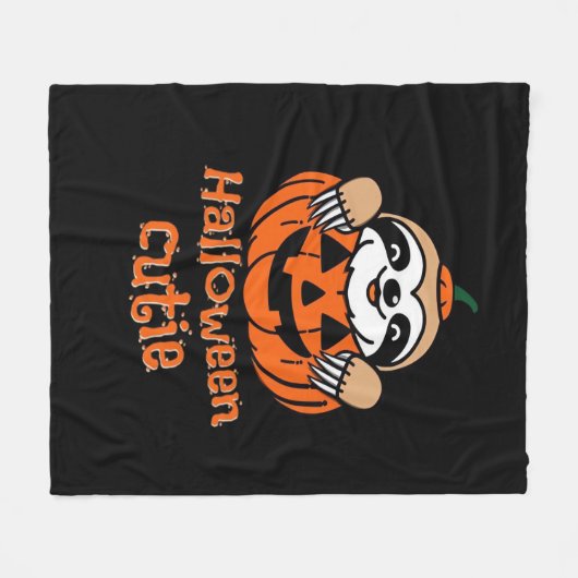 ハロウィーンかわいこちゃんスロスエッセンシャルTシャツ フリースブランケット (正面(横))