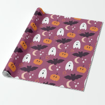 ハロウィーンがあまり不気味でないラッピング紙