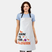 ハロウィーンが大好きなフリーキンこうもりおもしろいだ不気味 エプロン (着用した状態)