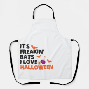 ハロウィーンが大好きなフリーキンこうもりおもしろいだ不気味 エプロン