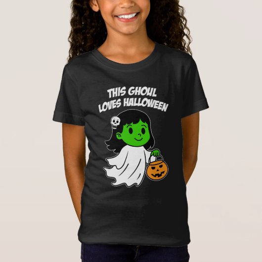 ハロウィーンが大好き可愛いグール Tシャツ (正面)