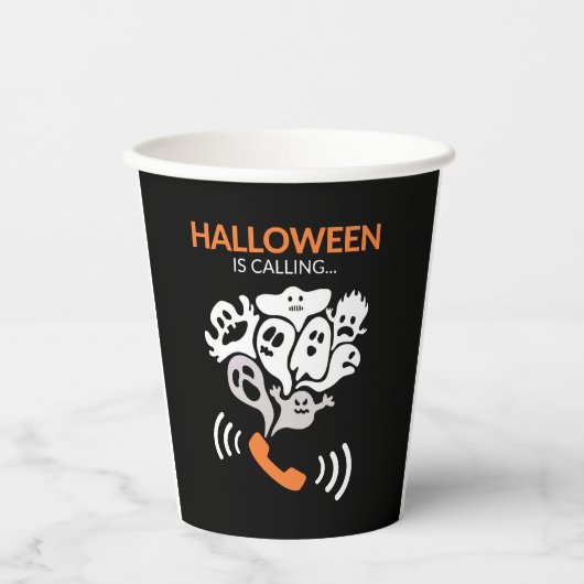 ハロウィーンが面白いハロウィンブー幽霊を呼び出す 紙コップ (正面)