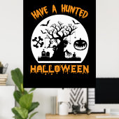 ハロウィーンが面白いハロウィーン誕生日 ポスター (ホームオフィス)