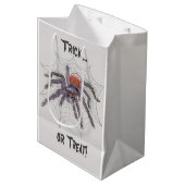 ハロウィーンくもの巣のスパイダーおもしろいと不気味 ミディアムペーパーバッグ (正面アングル)