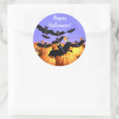 ハロウィーンこうもりとカボチャ ラウンドシール (バッグ)