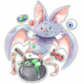 ハロウィーンこうもりとカルドロンの眼球とキャンディ シール (正面)