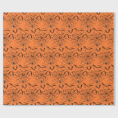 ハロウィーンこうもりとクモ ラッピングペーパー (フラット)