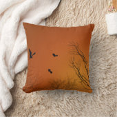 ハロウィーンこうもりと木 クッション (ブランケット)