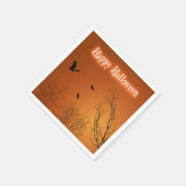 ハロウィーンこうもりと木 スタンダードカクテルナプキン (角)