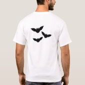 ハロウィーンこうもりイドー飛んでいるこうもり少年 Tシャツ (裏面)