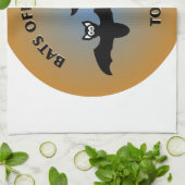 ハロウィーンこうもりオレンジブルー キッチンタオル (折り畳み)