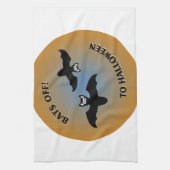 ハロウィーンこうもりオレンジブルー キッチンタオル (縦)