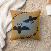 ハロウィーンこうもりオレンジブルー クッション (ブランケット)