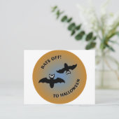 ハロウィーンこうもりオレンジブルー ポストカード (スタンド正面)